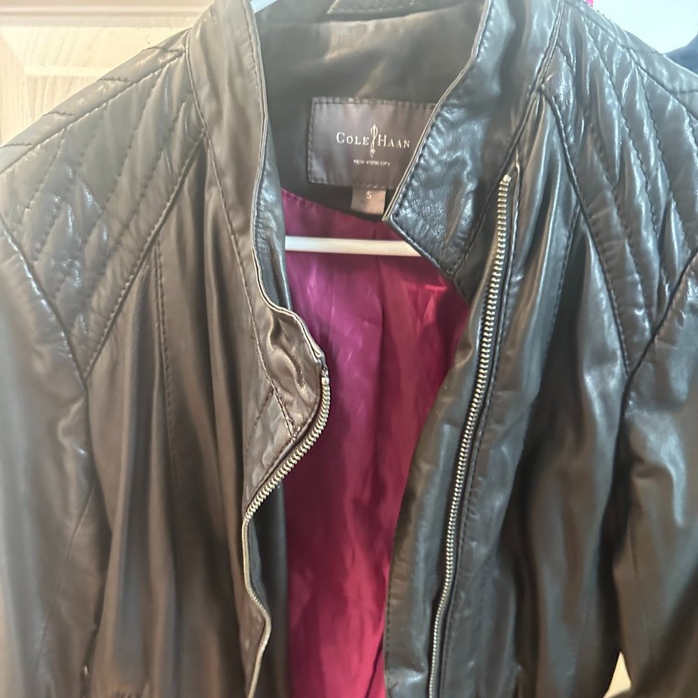 Cole Haan Black Leather Jacket